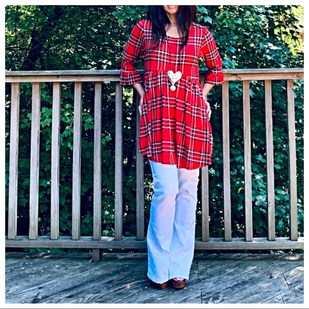 ✨LAST ONE✨Red plaid tunic top - Picture 6 of 8